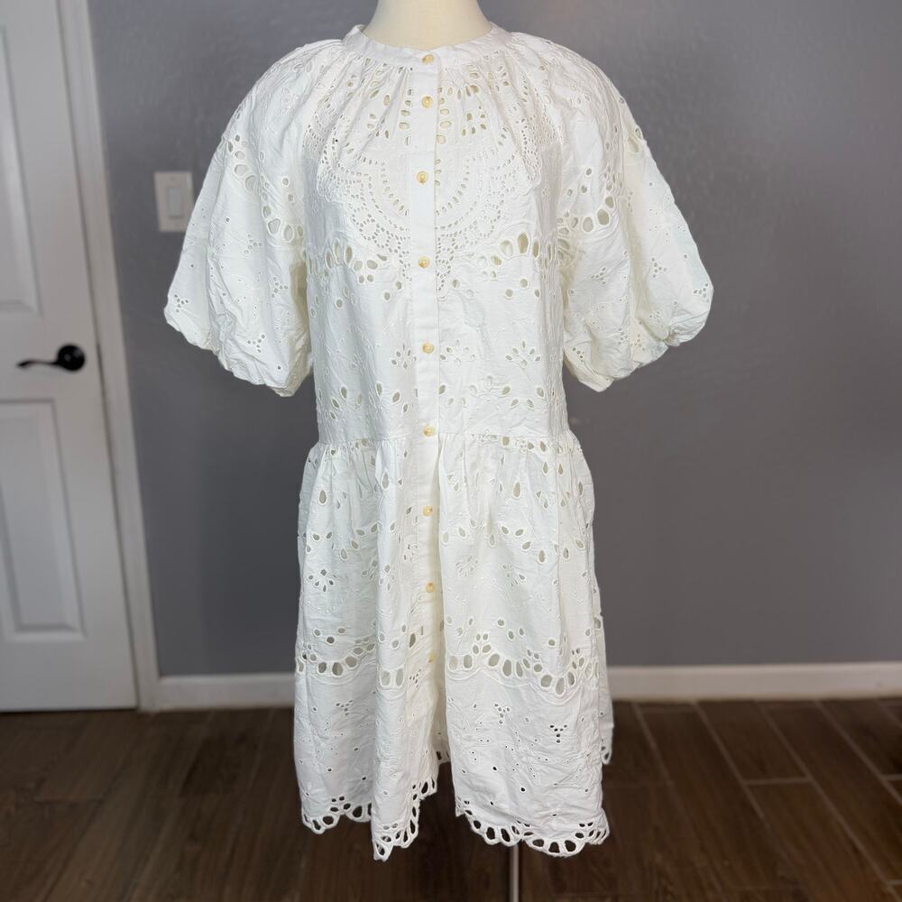 NWT Anthropologie Tallulah Eyelet Mini Dress, L